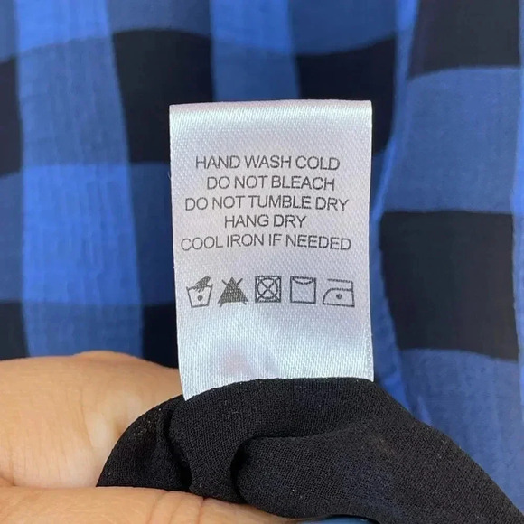 Tularosa Jenny Blue And Black Buffalo/gingham Plaid Wrap Mini Dress medium - Picture 14 of 15